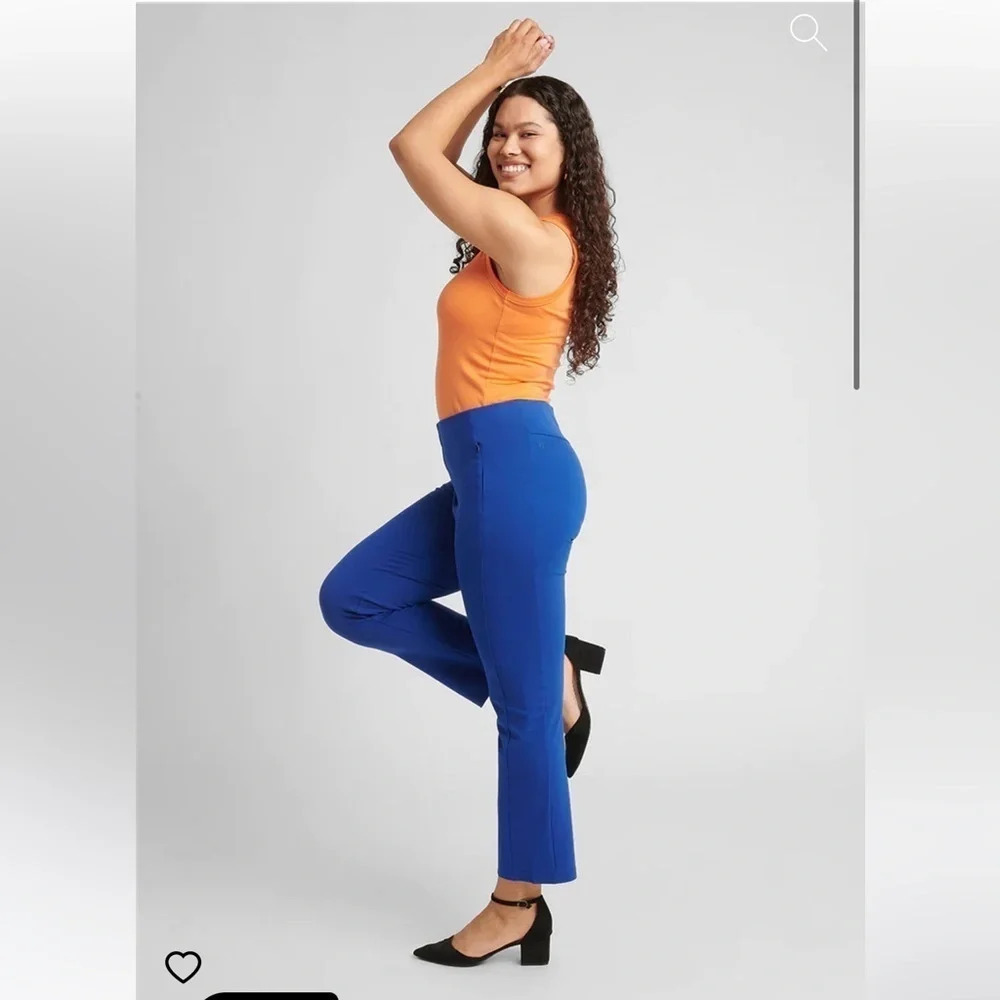 Betabrand Hepburn Dress Pant Yoga Pants in Seaglass size XXL